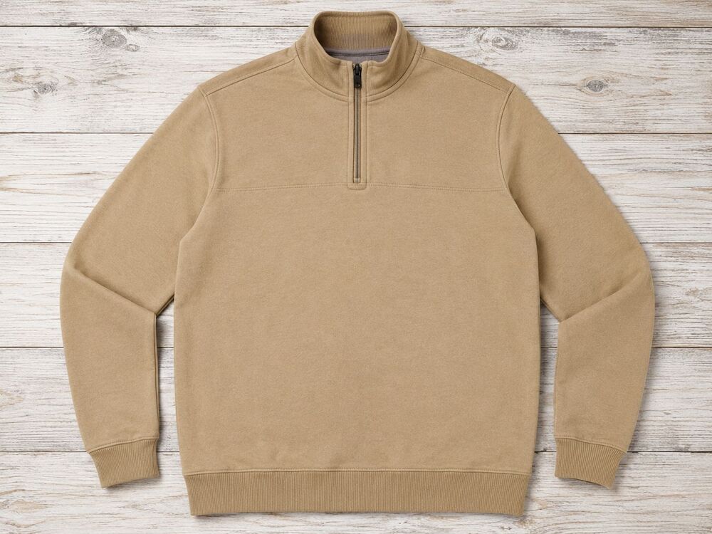 Arrow USAFLEX Tan Quarter Zip Fleece Pullover Sweatshirt Men's XL 16/16.5